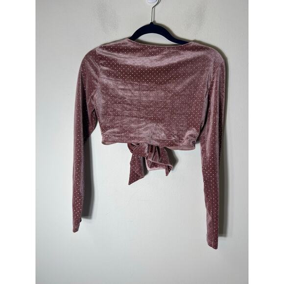 Kaylee Collection Mauve Cropped Top and Pants Set Sz S - Picture 2 of 6